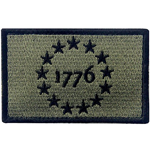 Tactical USA 1776 Patriot Milltary Embroidered Applique Morale Hook & Loop Patch - Olive Drab & Black von Rocking Planet