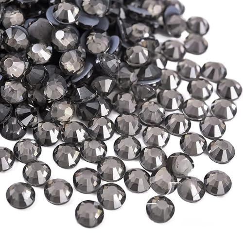 Rockreyoa 1440pcs Hotfix Strasssteine Glas Glitzersteine Kristall Glitzersteine Glas Runde Strasssteine Kleidung-Strasssteine Klar Strasssteine für Diamant Kleidung Schuhe Pinzette 1#Grau SS10 von Rockreyoa