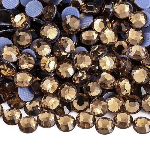 Rockreyoa 1440pcs Hotfix Strasssteine Glas Glitzersteine Kristall Glitzersteine Glas Runde Strasssteine Kleidung-Strasssteine Klar Strasssteine für Diamant Kleidung Schuhe Pinzette Kristall-Gelb SS16 von Rockreyoa