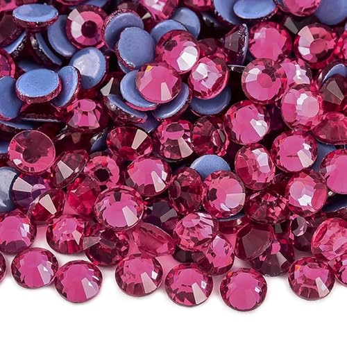 Rockreyoa 1440pcs Hotfix Strasssteine Glas Glitzersteine Kristall Glitzersteine Glas Runde Strasssteine Kleidung-Strasssteine Klar Strasssteine für Diamant Kleidung Schuhe Pinzette Rose SS10 von Rockreyoa