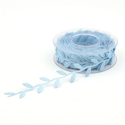 Rockreyoa 15m Künstliche Weinreben Blatt Band Girlande mit Blätterranken Bastelband Satinband Dekoband Blattschnur für DIY Handwerk Party Hochzeits Dekoration Zuhause Blau 25mm*15m von Rockreyoa