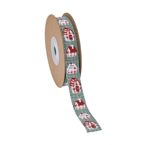 Rockreyoa 15mm Weihnachts Juteband Weihnachtsband Grosgrain Band Christmas Ribbon Geschenkband Weihnachten Schleifenband Schleifenband Weihnachten Bastelband Geschenkband Vintage Band Grün 16 Yard von Rockreyoa