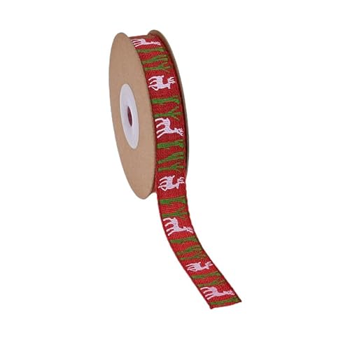 Rockreyoa 15mm Weihnachts Juteband Weihnachtsband Grosgrain Band Christmas Ribbon Geschenkband Weihnachten Schleifenband Schleifenband Weihnachten Bastelband Geschenkband Vintage Band Hanf 16 Yard von Rockreyoa