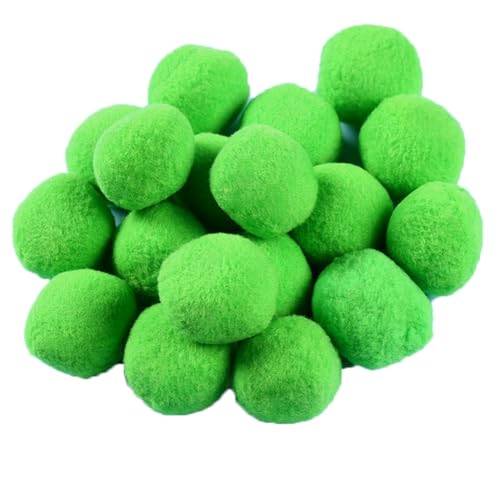 Rockreyoa 30 Stück 5cm Pompons Bunte Bommeln Groß Flauschigen Pom Poms Plüsch Bälle zum Basteln DIY Handwerk Ostern Weihnachten Kinder Partydekoration Girlanden Haarschmuck Quasten Grün von Rockreyoa