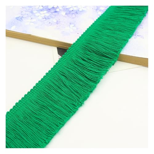 Rockreyoa 5cm Baumwolle Fransenband Fransenborte Quaste Dekoband Schnittfranse Spitzenband Fringe HäKelband Zierband für Kleidung Kostüme DIY Nähen Gardinen Lampenschirm Wohnaccessoires Grün 20M von Rockreyoa