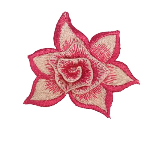 Rockreyoa Blume Patches Blumen-Applikation Florale Aufnäher Bügelflicken Applikationen Gestickte Blumenapplikation Aufbügler Patches Flicken Bügel Patches Stickerei-Aufnäher Für Hut Rosa 50 Stück von Rockreyoa