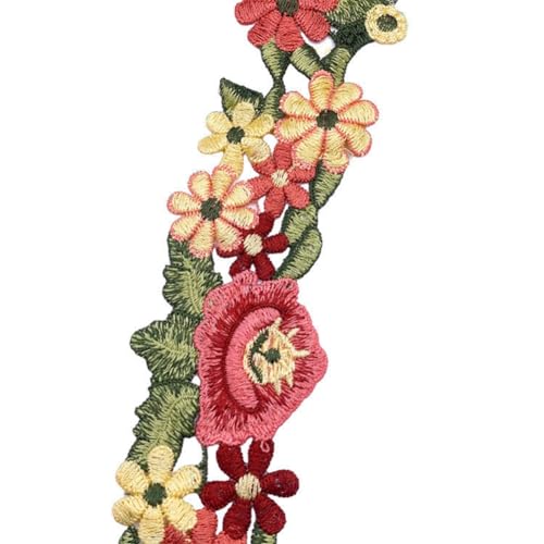 Rockreyoa Blumen Spitzenband Rose Spitzenborte Stickerei Spitzenbordüre Vintage Geschenkband Gestickte Dekoband Spitze Trim für DIY Nähen Basteln Hochzeit Party Kleidung Verzierungen 6cm 1 Yard von Rockreyoa