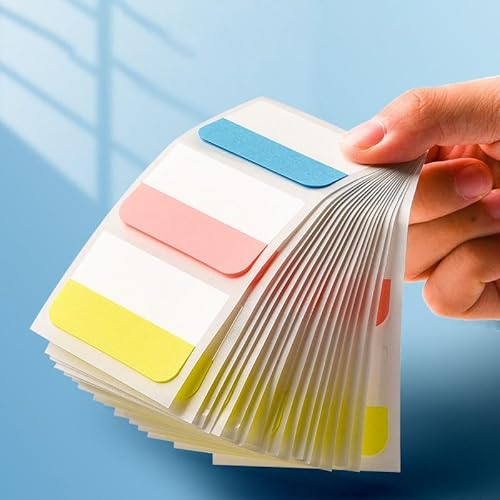 Rockreyoa Haftstreifen Plastik Haftnotizen Tabs Pagemarker Selbstklebend Haftmarker Sticky Notes Flaggen Datei Index Tabs für Lesezeichen Studieren Büro Schulplaner Memo Groß 4 Stück von Rockreyoa