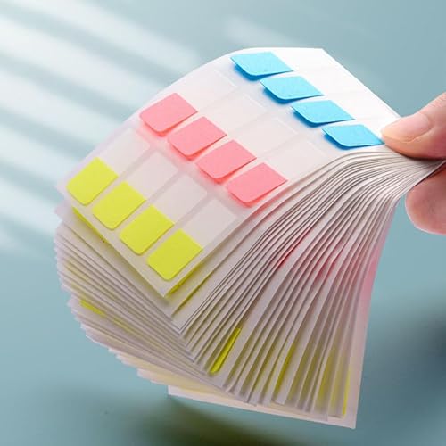 Rockreyoa Haftstreifen Plastik Haftnotizen Tabs Pagemarker Selbstklebend Haftmarker Sticky Notes Flaggen Datei Index Tabs für Lesezeichen Studieren Büro Schulplaner Memo Klein 4 Stück von Rockreyoa