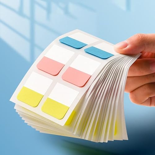 Rockreyoa Haftstreifen Plastik Haftnotizen Tabs Pagemarker Selbstklebend Haftmarker Sticky Notes Flaggen Datei Index Tabs für Lesezeichen Studieren Büro Schulplaner Memo Mittel 4 Stück von Rockreyoa