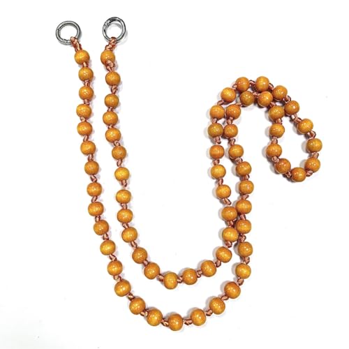 Rockreyoa Holzperlen Handykette zum Umhängen Universal Perlenkette Handyschnur Schlüsselband Handy Lanyard Anhänger Schlüsselkette Personalisierte Smartphone Necklace für Damen und Mädchen Orange von Rockreyoa