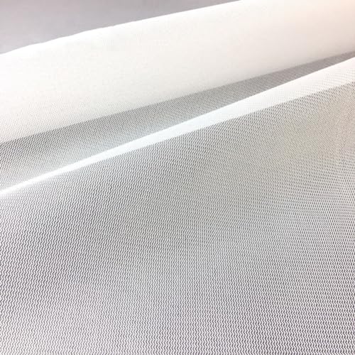 Rockreyoa Lightweight Mesh Fabric Netzfutter Leicht Netzgewirke Innenfutter Hochwertige Netzstoff für Bekleidungsfutter Taschen Kosmetiktaschen Tanzbekleidung Tischdecke, Weiß 45GSM 5 Yards von Rockreyoa