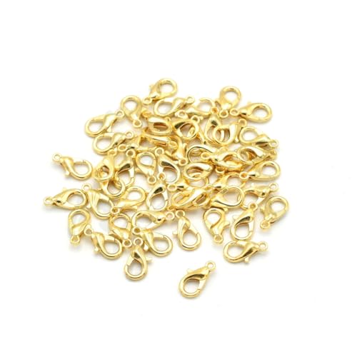 Rockreyoa Metall-Schwenker Hummer Haken Metall Karabinerhaken Schlüsselanhänger, Abnehmbare Schlüsselanhänger, für Schlüsselbund, Schlüsselband, Haustierleinen Gold 16 * 8mm(1000 Stück) von Rockreyoa