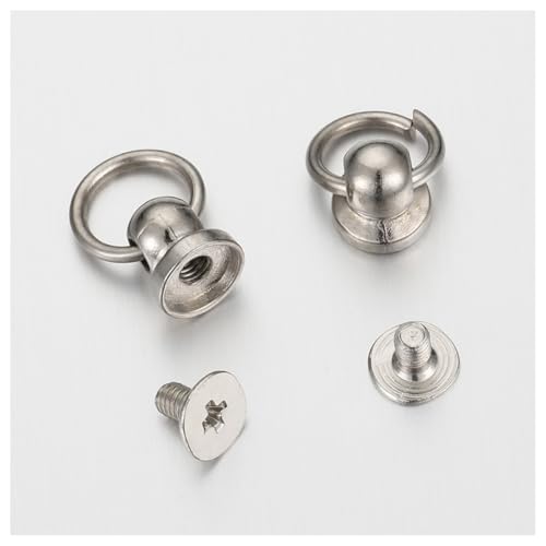 Rockreyoa O-Ring Kopf Button Studs Messing Schraube Nieten mit Ring, Schraubverschluss und Zugring, Rivet Leder Handwerk Niete Metallknopfnieten für Handwerk DIY, Tasche Weiß K 20 Stück Rockreyoa O-Ring Kopf Button Studs Messing Schraube Nieten mit Ring, Schraubverschluss und Zugring, Rivet Leder Handwerk Niete Metallknopfnieten für Handwerk DIY, Tasche Weiß K 20 Stück von Rockreyoa