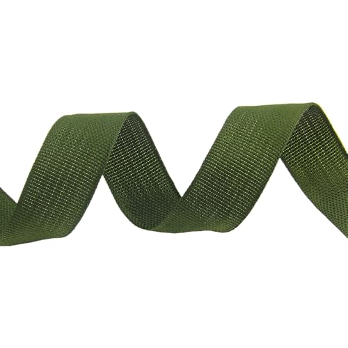 Rockreyoa PP Gurtband Edge Wrap Gurtband Twill-Band Weiches Gewebe Gurtband Schrägband Nähen Binden Fischgräten Gurtband Rolle Gurtband Reite Flache Schnüre Aus Gurtband DIY 20m #Armeegrün 20mm von Rockreyoa