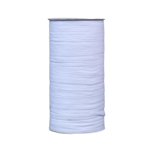 Rockreyoa Polyester-Band Flaches Gurtband T-Shirt Band Twill-Band Einfarbige Band unfruchtbar Ribbon Band Crochet Yarn Makramee Häkeln Weben Häkelgarn Band Baumwoll-Webbing Band 20m #Weiß 6mm von Rockreyoa