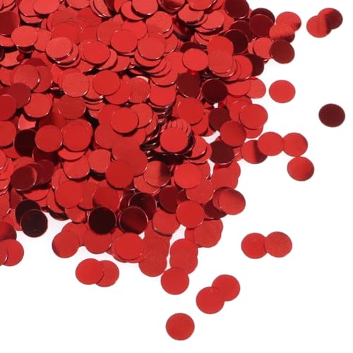 Rockreyoa Rot Lose Pailletten, 15g, Herzen Deko- Pailletten Konfetti Klein Streudeko zum Basteln, Hochzeit, Valentinstag Tischdekoration,Party Dekoration Geschenk Handwerk DIY Deko Rund 6 * 7mm von Rockreyoa