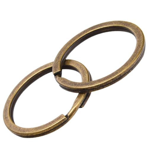 Rockreyoa Schlüsselringe Bronze Flache Schlüsselanhänger Ring Rund Spaltringe multifunktionalen Schlüsselringe für Autoschlüsselschlüssel zubehör Home Auto Office Schlüssel Befestigung 25mm 20 Stück von Rockreyoa