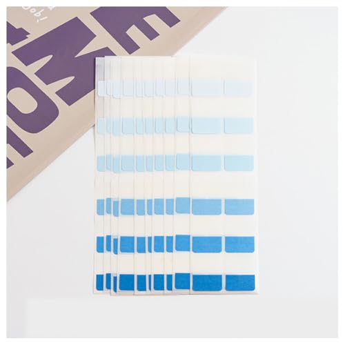 Rockreyoa Transparent Haftnotizen Selbstklebend Haftstreifen 3 Größen Index-Tabs Beschreibbare Page Marker Note Flags für Bücher Notebooks Datei-Klassifizierung Farbverlauf Blau 120 Stück 2 Packs von Rockreyoa