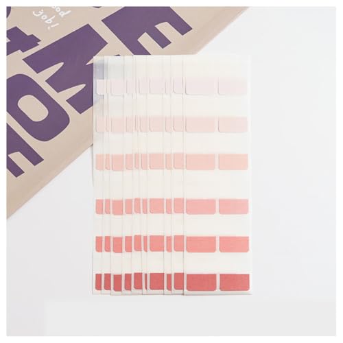 Rockreyoa Transparent Haftnotizen Selbstklebend Haftstreifen 3 Größen Index-Tabs Beschreibbare Page Marker Note Flags für Bücher Notebooks Datei-Klassifizierung Farbverlauf Rosa 120Stk. 2 Packs von Rockreyoa