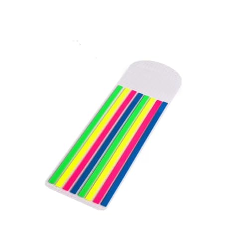 Rockreyoa Transparente Haftnotizen Lange Haftstreifen Selbstklebend Sticky Notes Schmal und Kleine Klebezettel Index Tabs Beschreibbar Seiten Marker für Büro Schule Fluoreszierende Farben 2 Packs von Rockreyoa