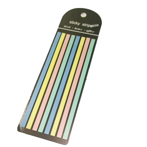 Rockreyoa Transparente Haftnotizen Lange Haftstreifen Selbstklebend Sticky Notes Schmal und Kleine Klebezettel Index Tabs Beschreibbar Seiten Marker für Büro Schule Macaron 2 Packs von Rockreyoa