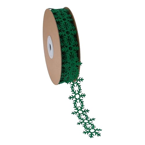 Rockreyoa Weihnachtsbänder Schnee Weihnachtsbänder Weihnachten Schneeflocken Band Christmas Ribbon Schneeflockenband Schleifenband Dekorative Bänder Verpackungsband Geschenkband 25mm Grün 10 Yard von Rockreyoa