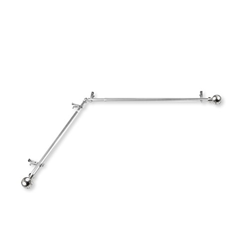 Rod Desyne Arman Corner Gardinenstangen-Set, 71-122 cm, Satin-Nickel, 2 Stück von Rod Desyne