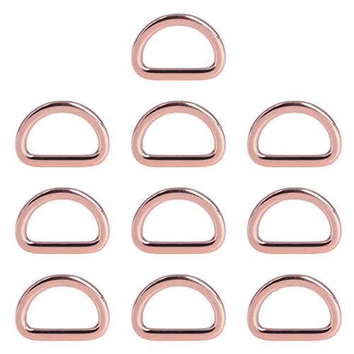 Rodi Metallringe, attraktive dekorative D-Ringe klein kompakt für Handtaschen Gürtel für Rucksäcke für Kragen(Roségold) von Rodi