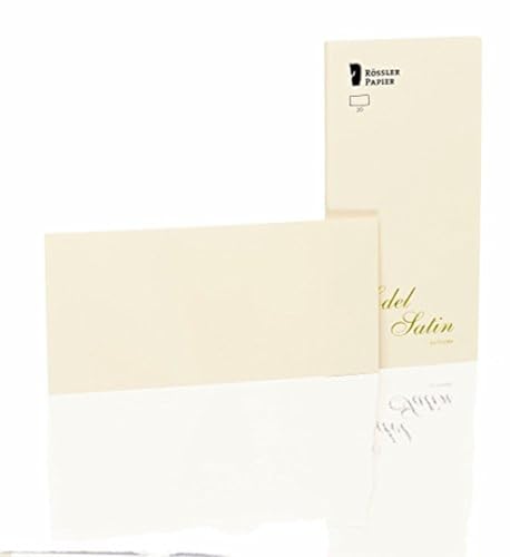 Rössler 2051838004 - Edel Satin - Kartenpack DIN lang, 20 Stück, glatt/ivory von Rössler Papier