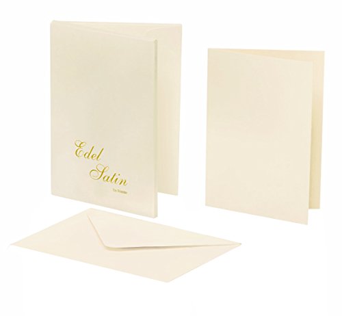 Rössler 2234838004 - Edel Satin - Kartenmappe DIN, A6 hd/C6, glatt/ivory von Rössler Papier