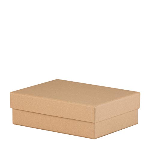 Rössler Geschenkbox mit Deckel | Box mit Deckel | Geschenkbox Geburtstag | Karton mit Deckel | Geschenk Box | Geschenkkarton mit Deckel | Maße: 140x190x60mm | Farbe: Braun | Kraft von Rössler Papier