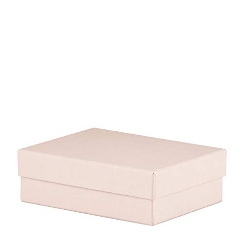 Rössler Geschenkbox mit Deckel | Box mit Deckel | Geschenkbox Geburtstag | Karton mit Deckel | Geschenk Box | Geschenkkarton mit Deckel | Maße: 140x190x60mm | Farbe: Rosa Metallic von Rössler Papier