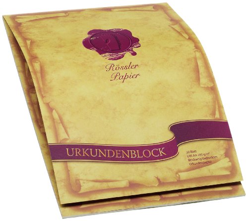 Rössler Papier 2002390000 - Dürener Tradition - Urkundenblock DIN A4, 20 Blatt, beidseitig bedruckt von Rössler Papier