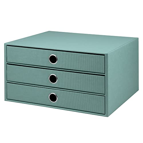 Rössler SOHO 3er Schubladenbox A4 aus Papier | Büro Organizer Schreibtisch| Schubladen Organizer Büro Zubehör & Bürobedarf | Schreibtisch Organizer Box | 34 x 25 x 19 cm | 1 Stück | Farbe: Opal von Rössler Papier