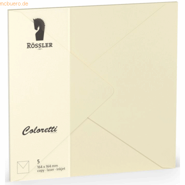 10 x Rössler Briefumschläge Coloretti VE=5 Stück 16,4x16,4cm creme von Rössler