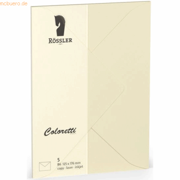 Rössler Briefumschläge Coloretti VE=5 Stück B6 creme von Rössler