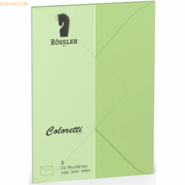 10 x Rössler Briefumschläge Coloretti VE=5 Stück C6 Peppermint von Rössler