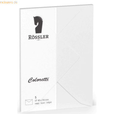 Rössler Briefumschläge Coloretti VE=5 Stück C7 weiß von Rössler