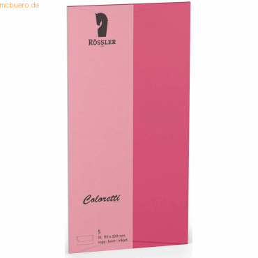 Rössler Briefumschläge Coloretti VE=5 Stück DL Pink von Rössler