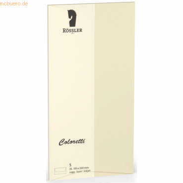 Rössler Briefumschläge Coloretti VE=5 Stück DL creme von Rössler