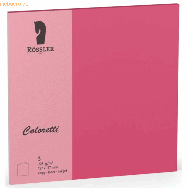 10 x Rössler Doppelkarte Coloretti 15,7x15,7cm VE=5 Stück Pink von Rössler