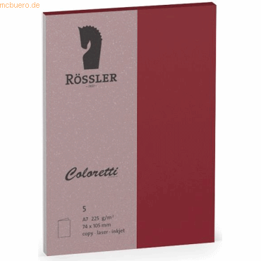 10 x Rössler Doppelkarte Coloretti A7 hoch VE=5 Stück Rosso von Rössler