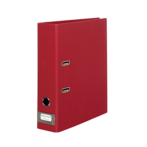 Rössler SOHO Büro-Ordner | Aktenordner-a4 | Schreibtisch-Organizer | Ordner-Organizer | Dokumentenablage a4 | Ordner mit Rückenschild | 320 x 285 x 80 mm | 1 Stück | Farbe: Rot von Rössler