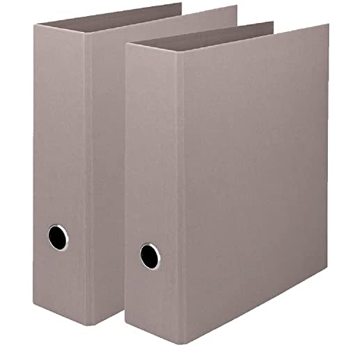 Rössler Papier 1317452490-2 - S.O.H.O Ordner DIN A4, 2 Stück, mit Hebelmechanik, Rückenbreite 85 mm, Taupe, 285 x 85 x 320 mm von Rössler Papier