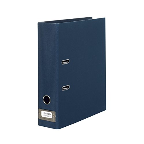 Rössler SOHO Büro-Ordner | Aktenordner-a4 | Schreibtisch-Organizer | Ordner-Organizer | Dokumentenablage a4 | Ordner mit Rückenschild | 320 x 285 x 80 mm | 1 Stück | Farbe: Blau | Navy von Rössler