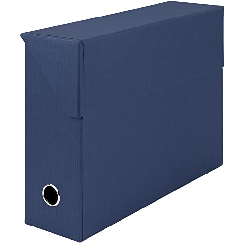 Rössler Papier 1319452903 - S.O.H.O. Archivbox, mit seitlicher Klappe und Griffloch, Navy, 9,5 x 33,5 x 25,5 cm, 1 Stück von Rössler Papier