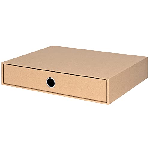 Rössler Papier 1524452620 - S.O.H.O. Schubladenbox für DIN A4, mit Griffloch, Kraft, 343 x 250 x 65 mm, 1 Stück von Rössler Papier