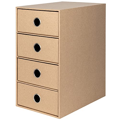 Rössler Papier 1524452624 - S.O.H.O. 4er Schubladenbox für DIN A5, mit Griffloch, Kraft, 250 x 175 x 320 mm, 1 Stück von Rössler Papier