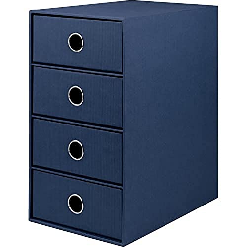 Rössler Papier 1524452904 - S.O.H.O. 4er Schubladenbox für DIN A5, mit Griffloch, Navy, 250 x 175 x 320 mm, 1 Stück von Rössler Papier